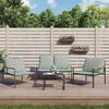 vidaXL Salon de jardin avec coussins 3 pcs anthracite acier