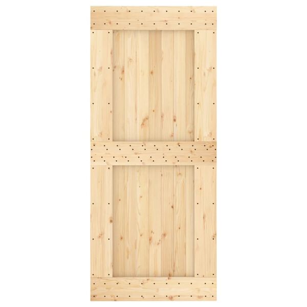 vidaXL Porte coulissante et kit de quincaillerie 90x210 cm pin massif