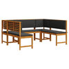 vidaXL Ensemble de banc de jardin 5 pcs Marron Bois d'Acacia Massif