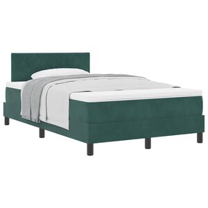 vidaXL Lit &agrave; ressorts avec t&ecirc;te de lit Vert fonc&eacute; 120 x 190 cm Velours