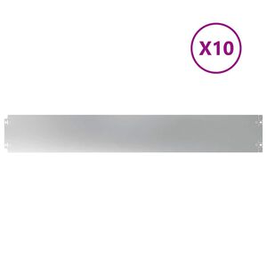 vidaXL Bordures de pelouse 10 pi&egrave;ces 15x103 cm acier galvanis&eacute;