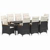 vidaXL Ensemble de salle &agrave; manger pour jardin 9 pc Noir polyrotin