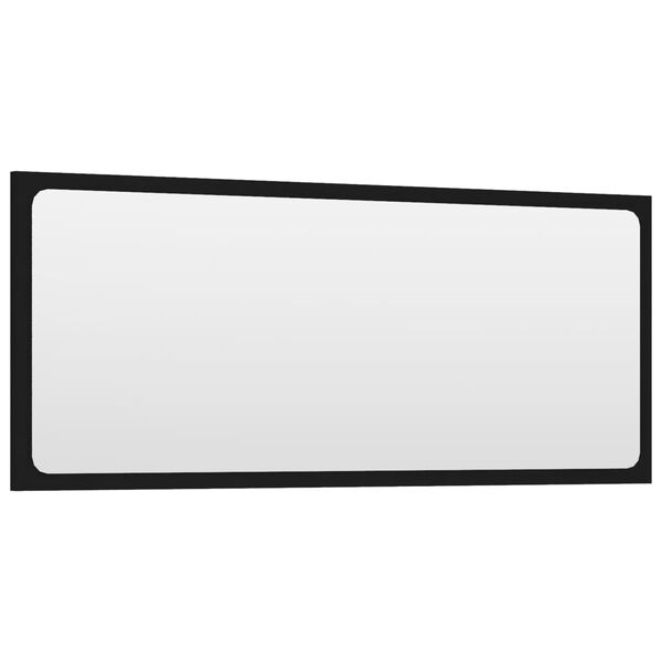 vidaXL Miroir de salle de bain Noir 90x1,5x37 cm Agglom&eacute;r&eacute;