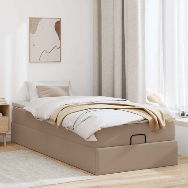 VidaXL Cadre de lit ottoman et matelas cappuccino 80x200 cm similicuir