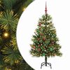 vidaXL Sapin de Noël artificiel avec branches pliables et cônes 150 cm