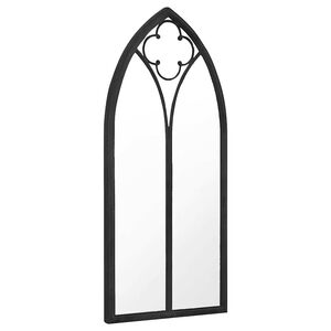 vidaXL Miroir de jardin Noir 100x45 cm Fer pour utilisation ext&eacute;rieure