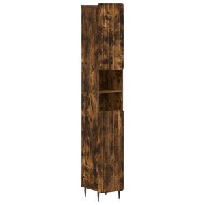 vidaXL Armoire de Salle de Bain avec &Eacute;tag&egrave;re Ouverte ZWOLLE Ch&ecirc;ne fum&eacute;