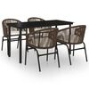 vidaXL Ensemble &agrave; manger de jardin 5 pcs Marron