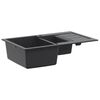 vidaXL &Eacute;vier de cuisine &agrave; double bac Granite 80 x 50 x 30,5 cm