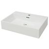 vidaXL Vasque avec trou de robinet en c&eacute;ramique Blanc 60,5x42,5x14,5cm