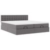 vidaXL Lit ottoman avec matelas & LED Gris 160x200cm similicuir
