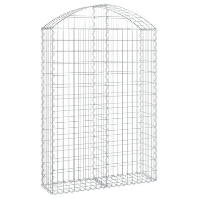 vidaXL Panier de gabions arqué 100x30x140/160 cm Fer galvanisé