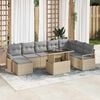vidaXL Ensemble de canap&eacute; de jardin 9 pcs beige et gris clair
