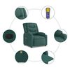 vidaXL Fauteuil de massage inclinable &eacute;lectrique Vert fonc&eacute; Tissu