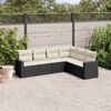 vidaXL Salon de jardin 6 pcs avec coussins noir r&eacute;sine tress&eacute;e