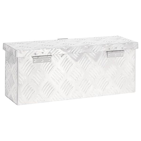 vidaXL Boîte de rangement Argenté 50x15x20,5 cm Aluminium