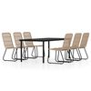 vidaXL Ensemble &agrave; manger de jardin 7 pcs Ch&ecirc;ne