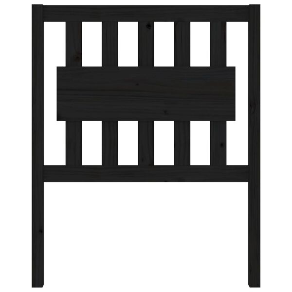 vidaXL T&ecirc;te de lit Noir 80,5x4x100 cm Bois massif de pin