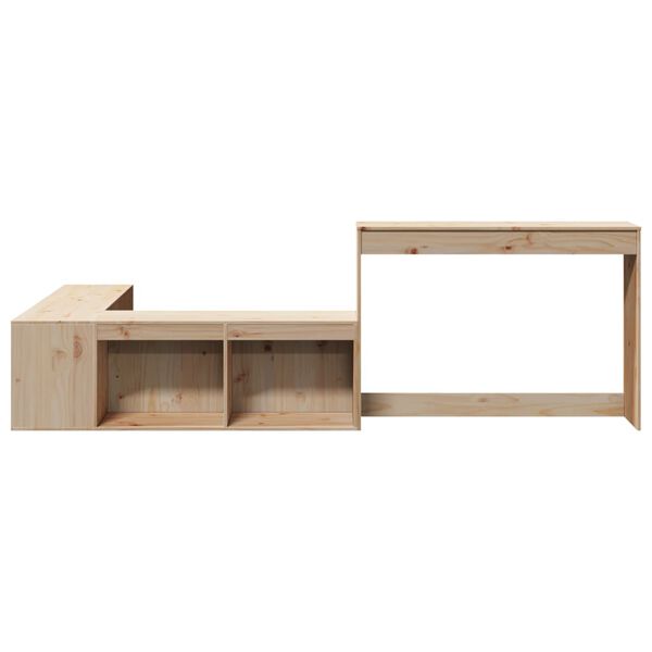 vidaXL Table de chevet avec bureau 222x107x75 cm bois de pin massif