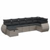 vidaXL Salon de jardin avec coussins 7 pcs gris r&eacute;sine tress&eacute;e