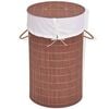 vidaXL Panier &agrave; linge rond Bambou Marron