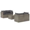 vidaXL Salon de jardin 5 pcs avec coussins Gris R&eacute;sine tress&eacute;e