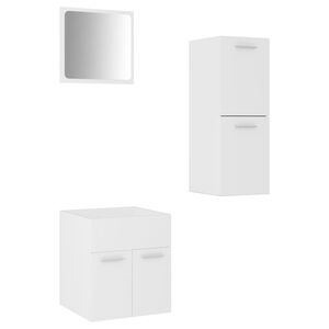 vidaXL Ensemble de meubles de salle de bain Blanc Agglom&eacute;r&eacute;
