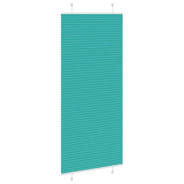 vidaXL Store pliss&eacute; vert p&eacute;trole 85x200 cm largeur du tissu 84,4 cm