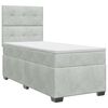 vidaXL Lit boxspring avec matelas Gris clair 90 x 200 cm Velours