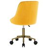 vidaXL Chaise pivotante de bureau Jaune Velours