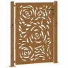 vidaXL Portail de jardin 100x125 cm en acier patin&eacute; motif flamme