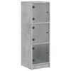 vidaXL Buffet avec portes en verre gris b&eacute;ton 35x37x109 cm