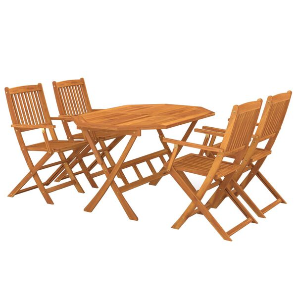 vidaXL Ensemble à manger de jardin 5 pcs Bois d'acacia solide