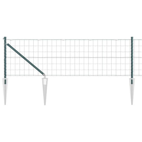 vidaXL Cl&ocirc;ture avec poteau Vert 0,6 x 25 m Acier et PVC