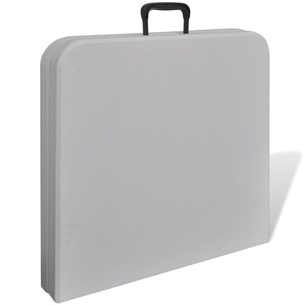 vidaXL Table de jardin pliable 122 cm blanche en HDPE