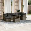 vidaXL Salon de jardin 8 pcs avec coussins gris r&eacute;sine tress&eacute;e