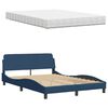 vidaXL Lit avec matelas Hanko bleu 140x190 cm tissu
