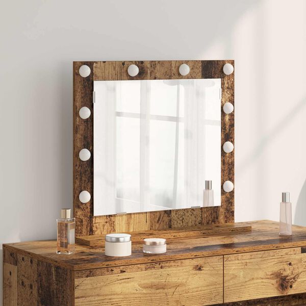 vidaXL Miroir de vanit&eacute; avec miroir Bois Ancien 60 x 55 x 18 cm