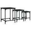 vidaXL Tables basses gigognes 3 pcs noir bois d'ingénierie
