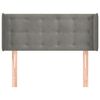 vidaXL T&ecirc;te de lit avec oreilles Gris clair 83x16x78/88 cm Velours