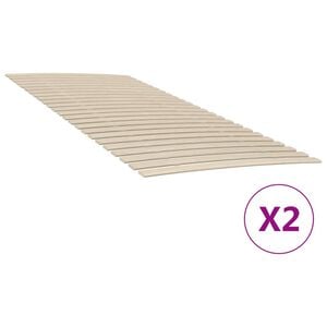 vidaXL Lattes de rechange pour sommier avec 48 lattes 2 pcs 90x200 cm