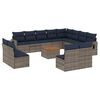 vidaXL Ensemble de canap&eacute; de jardin 13 pcs avec coussins gris r&eacute;sine tress&eacute;e