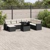 vidaXL Salon de jardin 9 pcs avec coussins noir r&eacute;sine tress&eacute;e