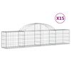 vidaXL Paniers &agrave; gabions arqu&eacute;s 15 pcs 200x30x40/60 cm Fer galvanis&eacute;