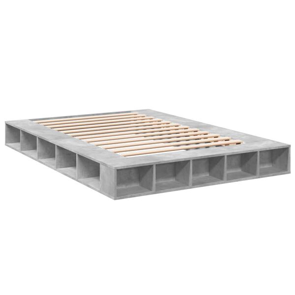 vidaXL Cadre de lit sans matelas gris b&eacute;ton 160x200 cm