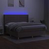 vidaXL Sommier &agrave; lattes de lit matelas et LED Taupe 180x200 cm Tissu