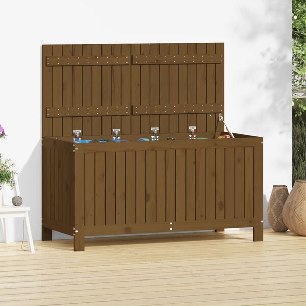 vidaXL Bo&icirc;te de rangement de jardin Marron miel 121x55x64 cm Bois pin