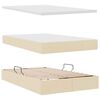 vidaXL Lit avec rangement et matelas Cr&egrave;me 120 x 200 cm Polyester