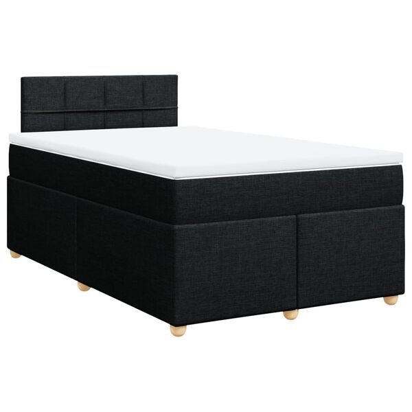 vidaXL Sommier &agrave; lattes de lit avec matelas Noir 120x200 cm Tissu