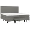 vidaXL Sommier &agrave; lattes de lit avec matelas Gris fonc&eacute; 200x200cm Tissu